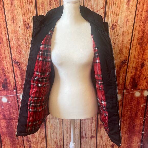 Jones Wear Studio quilted black vest red tartan plaid lining size Extra Large XL - Picture 5 of 6